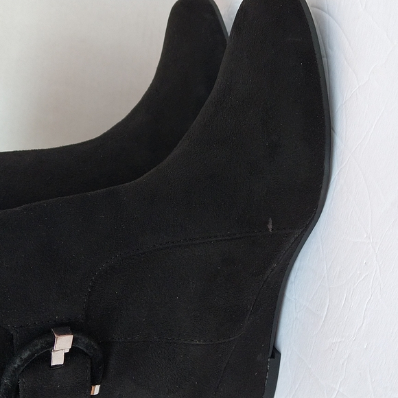 Impo Glema Black Faux Suede Fur Lining Ankle Booties Size 6M - Picture 4 of 16